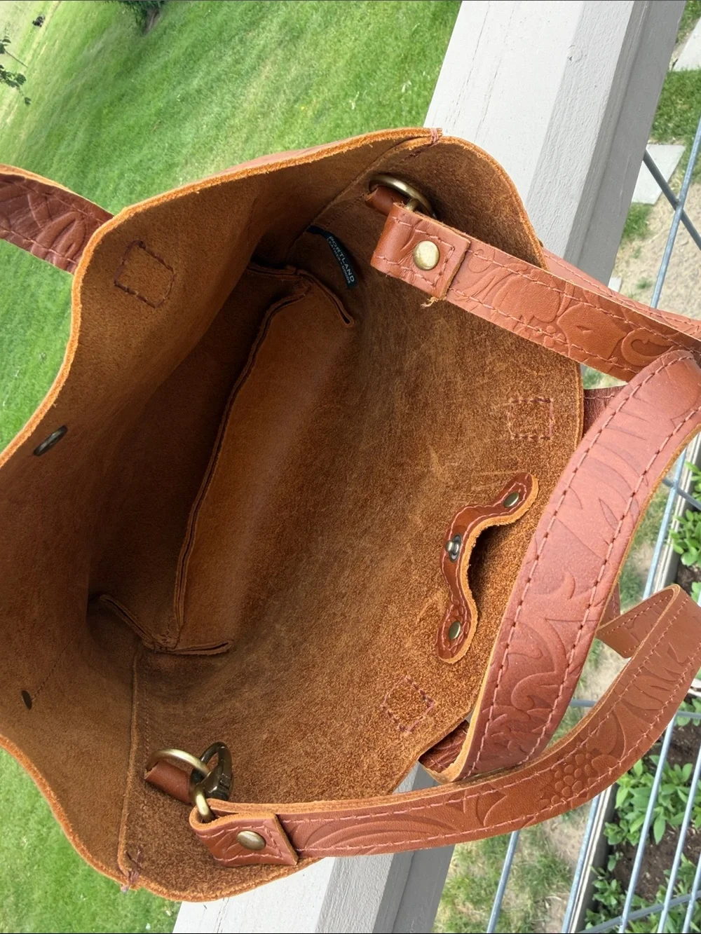 New Portland Leather Mini Crossbody Snap Tote in Meadow